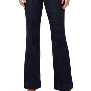 Liverpool Women's Trouser Bootcut Jean with Pintucks in Indigo